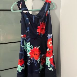 Dressy Flowery dress with mesh detail.